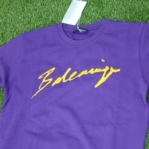 Shirts - Balenciaga Purple And Yellow Written Men Sweatshir Shirts - Balenciaga Purple And Yellow Written Men Sweatshir